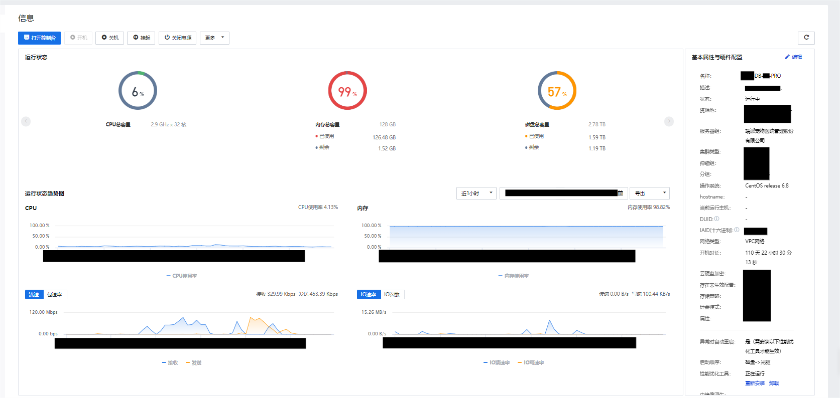 DB主机运行情况